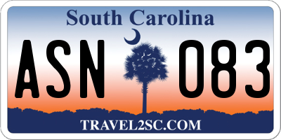 SC license plate ASN083