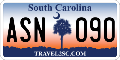 SC license plate ASN090
