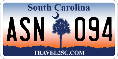 SC license plate ASN094