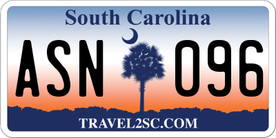 SC license plate ASN096