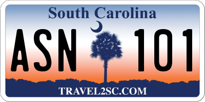 SC license plate ASN101