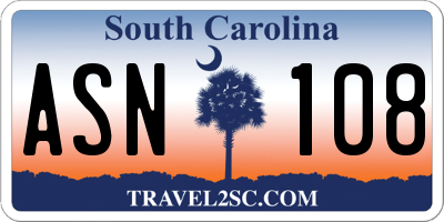 SC license plate ASN108