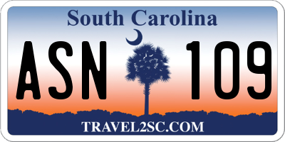 SC license plate ASN109