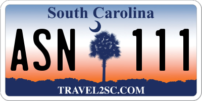 SC license plate ASN111