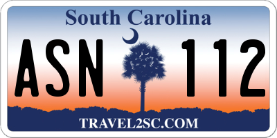 SC license plate ASN112