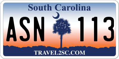 SC license plate ASN113