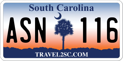 SC license plate ASN116
