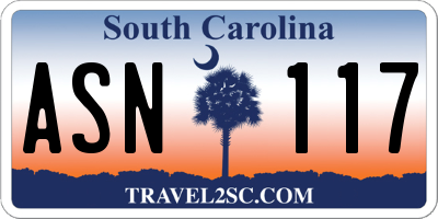 SC license plate ASN117