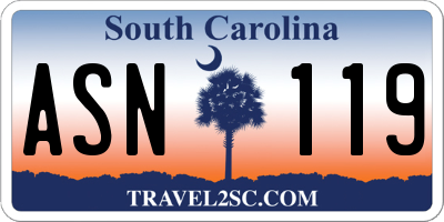 SC license plate ASN119
