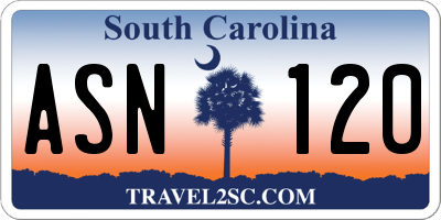 SC license plate ASN120