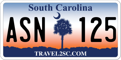 SC license plate ASN125