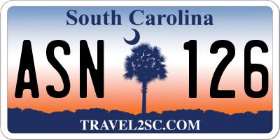 SC license plate ASN126