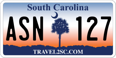 SC license plate ASN127
