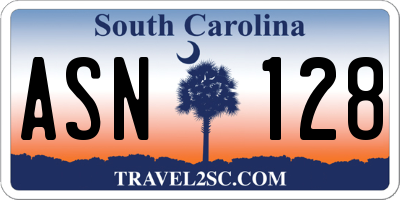 SC license plate ASN128