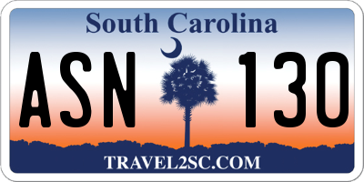 SC license plate ASN130