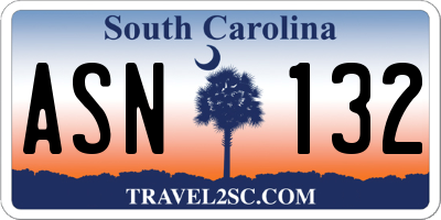 SC license plate ASN132