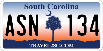 SC license plate ASN134