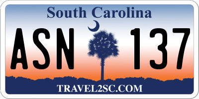 SC license plate ASN137