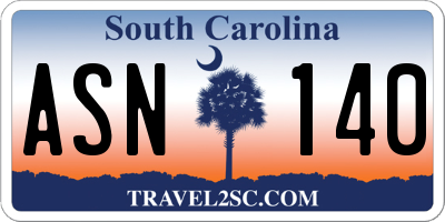 SC license plate ASN140
