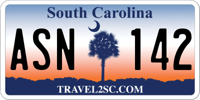 SC license plate ASN142