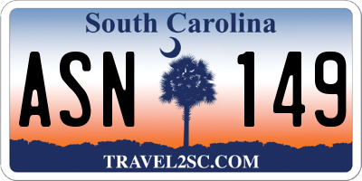 SC license plate ASN149