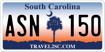 SC license plate ASN150