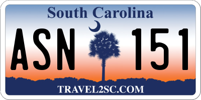 SC license plate ASN151