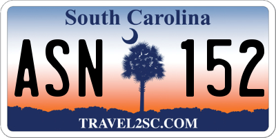 SC license plate ASN152