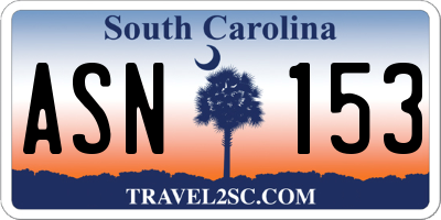 SC license plate ASN153