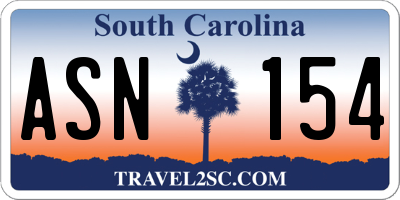 SC license plate ASN154