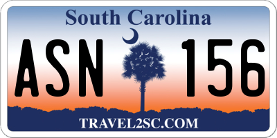 SC license plate ASN156
