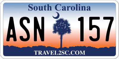 SC license plate ASN157