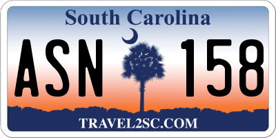 SC license plate ASN158