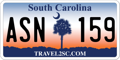 SC license plate ASN159