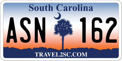 SC license plate ASN162