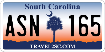 SC license plate ASN165
