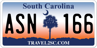 SC license plate ASN166