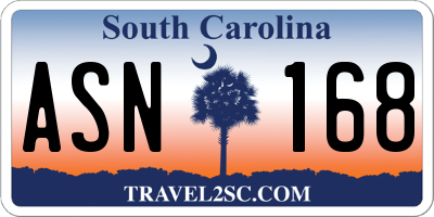 SC license plate ASN168