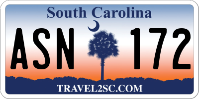 SC license plate ASN172