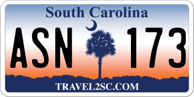 SC license plate ASN173