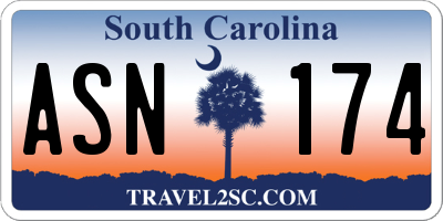 SC license plate ASN174
