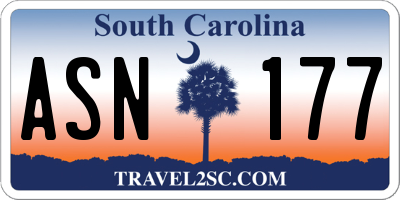 SC license plate ASN177
