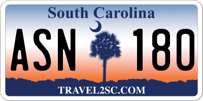 SC license plate ASN180