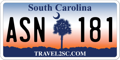 SC license plate ASN181