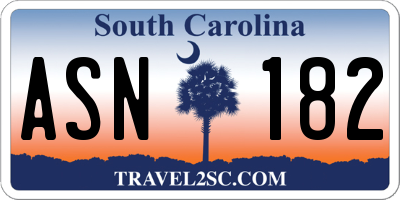 SC license plate ASN182