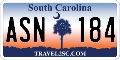 SC license plate ASN184