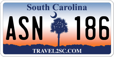 SC license plate ASN186