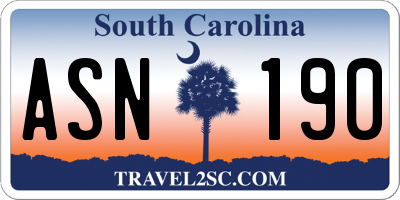 SC license plate ASN190