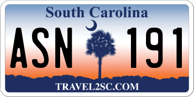 SC license plate ASN191
