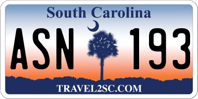 SC license plate ASN193